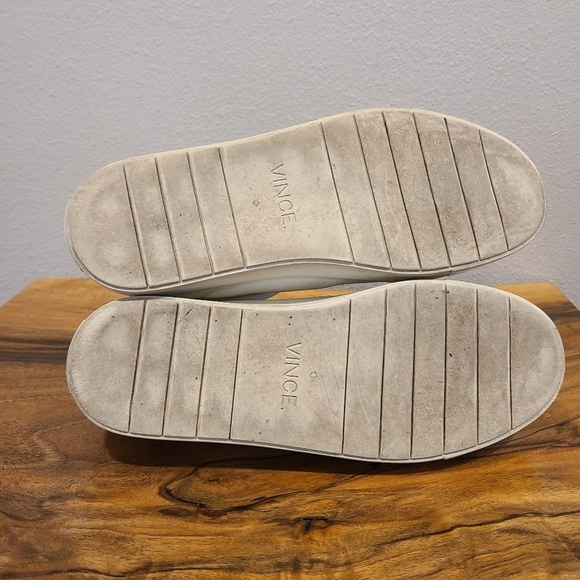 Vince Caden Colorblock White & Gray Leather Sneakers - Picture 11 of 13